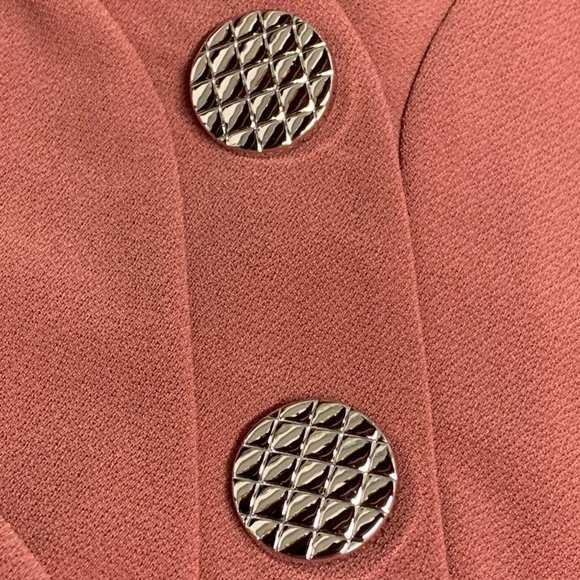 89TH & MADISON ROSE PINK BLOUSE W/LARGE SILVER TEXTURED BUTTONS NWT XL - Picture 2 of 4